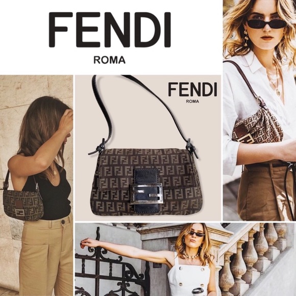 Fendi Handbags - Fendi Roma Baguette Mini Pouchette Hobo